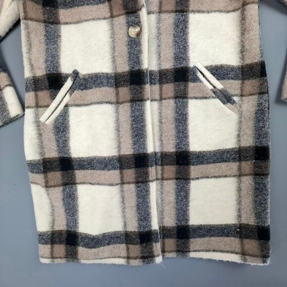 Joie Plaid Wool Blend Single Button Coat Medium - Picture 5 of 7